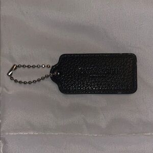 Coach Black Textured Leather Key Holder